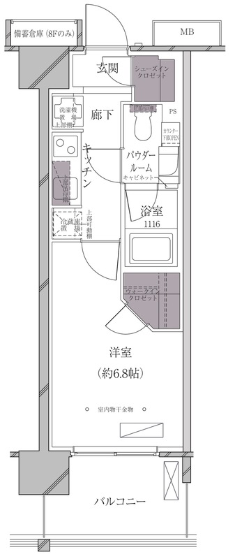 Ａ－ｓｔａｎｄａｒｄ芝浦 0809の間取り図
