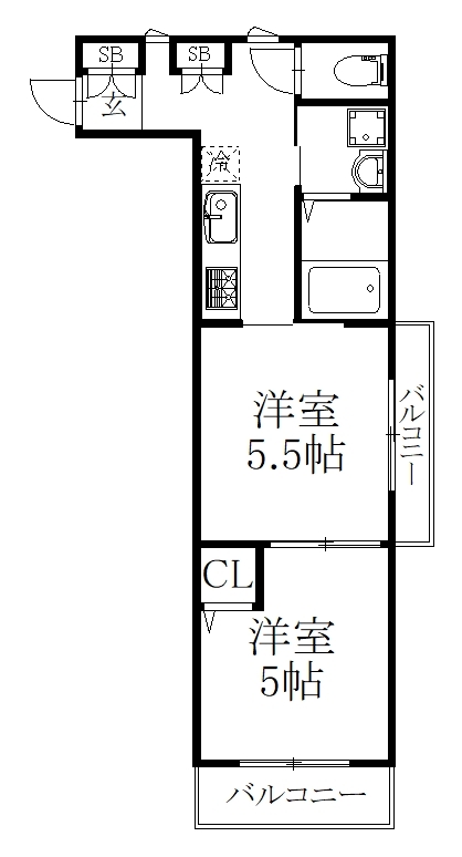 グレイス新宿御苑 205の間取り図