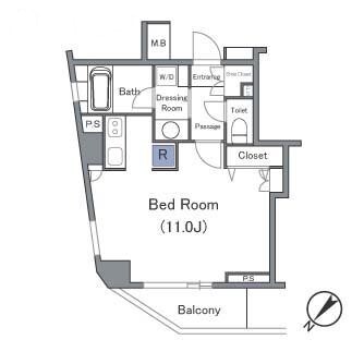 セントラルクリブ六本木Ⅰ 1105の間取り図