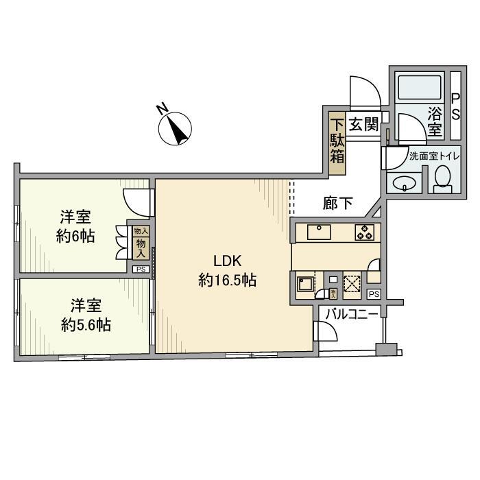 プラウドジェム市ヶ谷 104の間取り図
