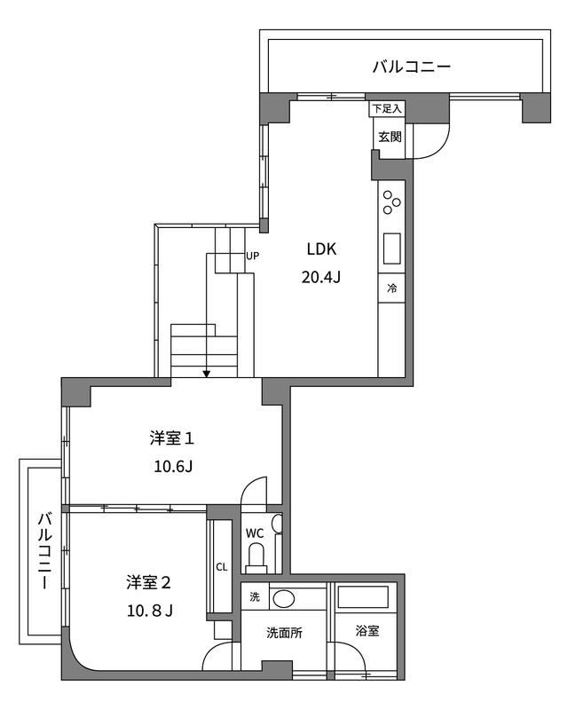 グランカーサ元麻布 0202の間取り図