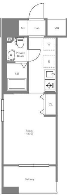メビウス新宿御苑 704 間取り図(募集元提供)