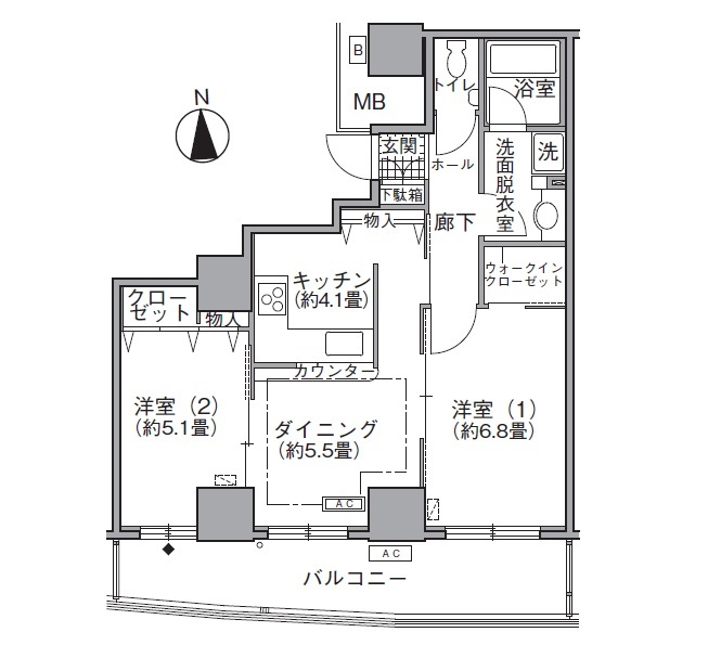 アクティ汐留 2810の間取り図