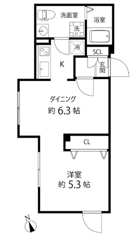 Branche神楽坂 303 間取り図(募集元提供)