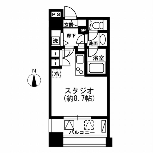 レジディア市ヶ谷 0208 間取り図(募集元提供)