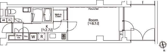 カスタリア市ヶ谷 109の間取り図