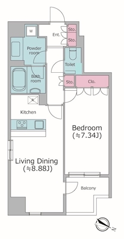 レジディア東麻布 0402 間取り図