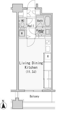レジディア西麻布 0303の間取り図