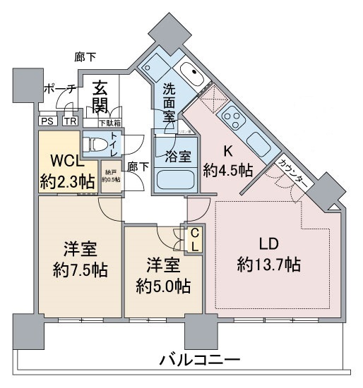 シティタワー品川 4301の間取り図