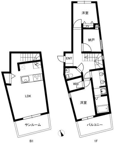 サンセリテ南麻布 101の間取り図