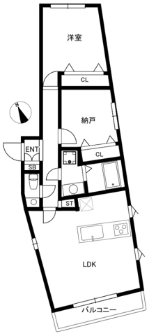 サンセリテ南麻布 201の間取り図