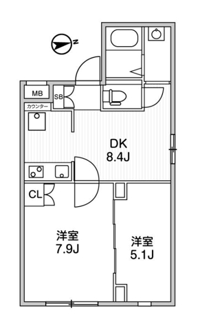 アルティザ新宿落合ソノリテ 502の間取り図