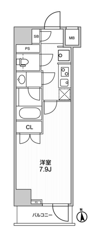 The Residence 神楽坂Ⅱ 203の間取り図